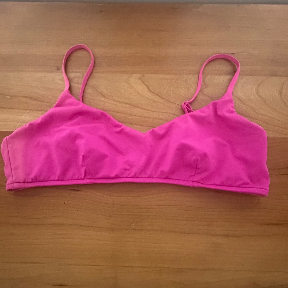 Victorias Secret Hot Pink Bralette Bikini Top Adjustable Straps Large